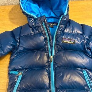 Blue Baby Puffy Patagonia coat/jacket, 6-12 months, great condition!